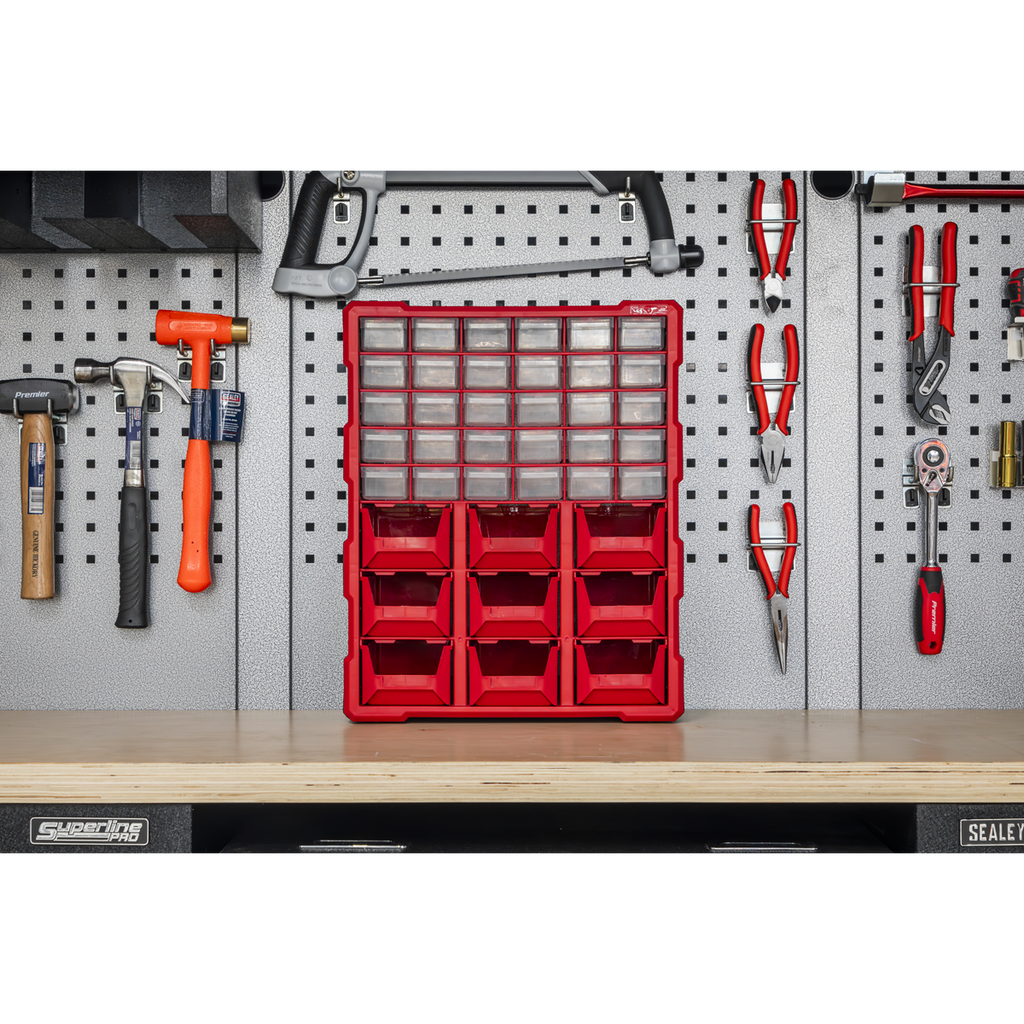Cabinet Box, 39 Drawer, Red/Black (APDC39R)