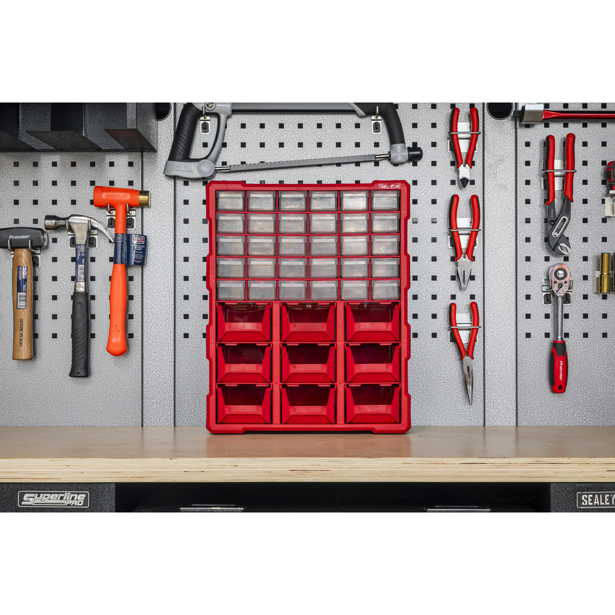 Cabinet Box, 39 Drawer, Red/Black (APDC39R)