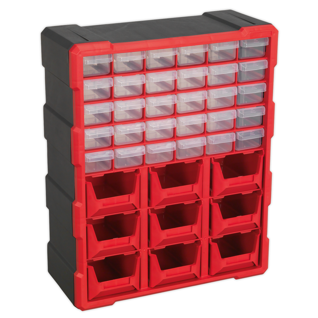 Cabinet Box, 39 Drawer, Red/Black (APDC39R)