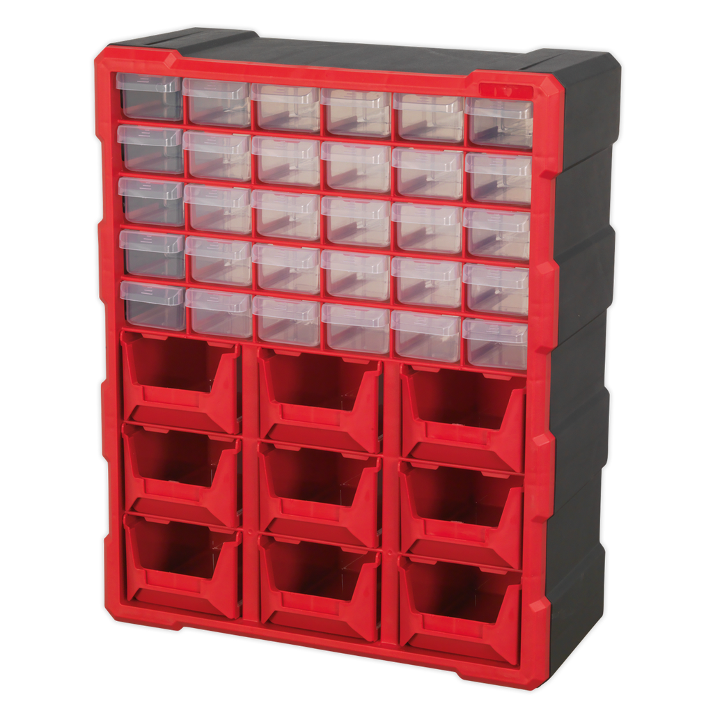 Cabinet Box, 39 Drawer, Red/Black (APDC39R)