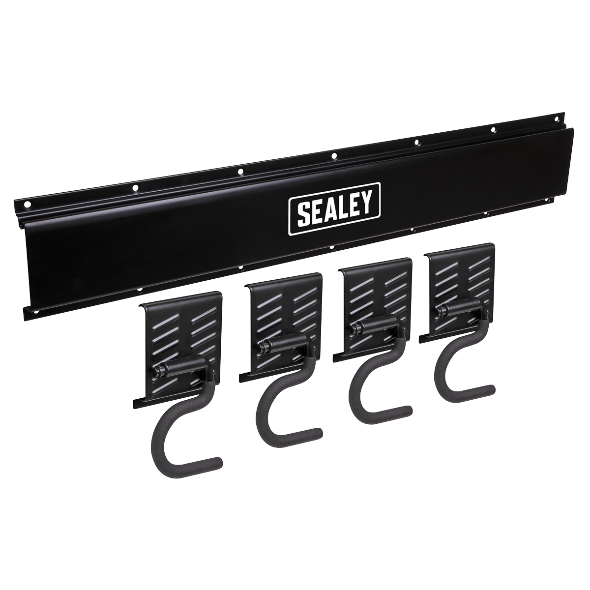 Wall Mounting Storage Rail with 4 Hooks