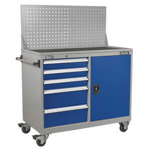 Premier Industrial™ Mobile Workstation with 5 Drawers & 1 Shelf
