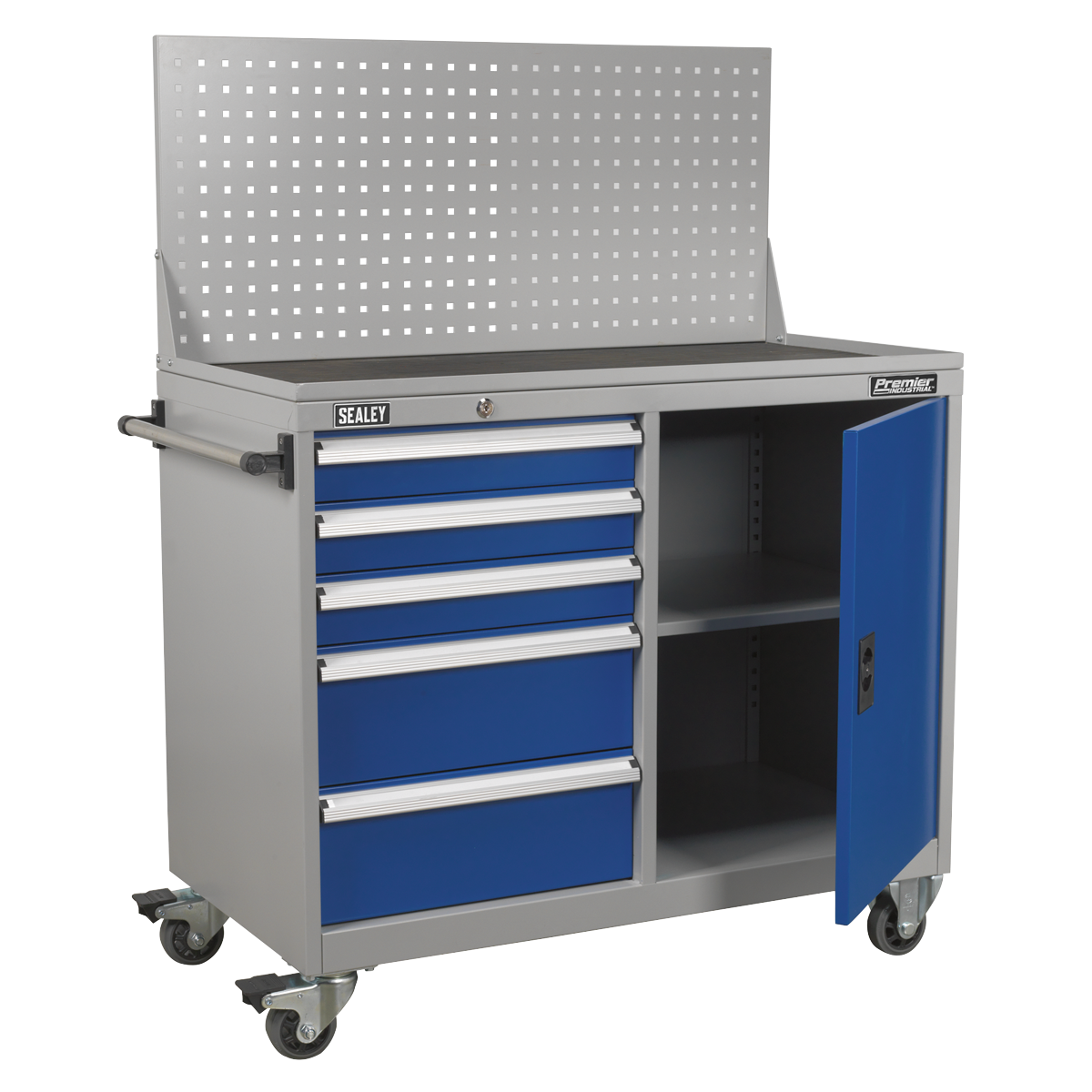 Premier Industrial™ Mobile Workstation with 5 Drawers & 1 Shelf