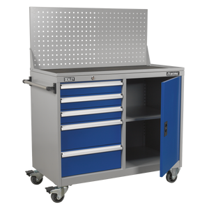Premier Industrial™ Mobile Workstation with 5 Drawers & 1 Shelf