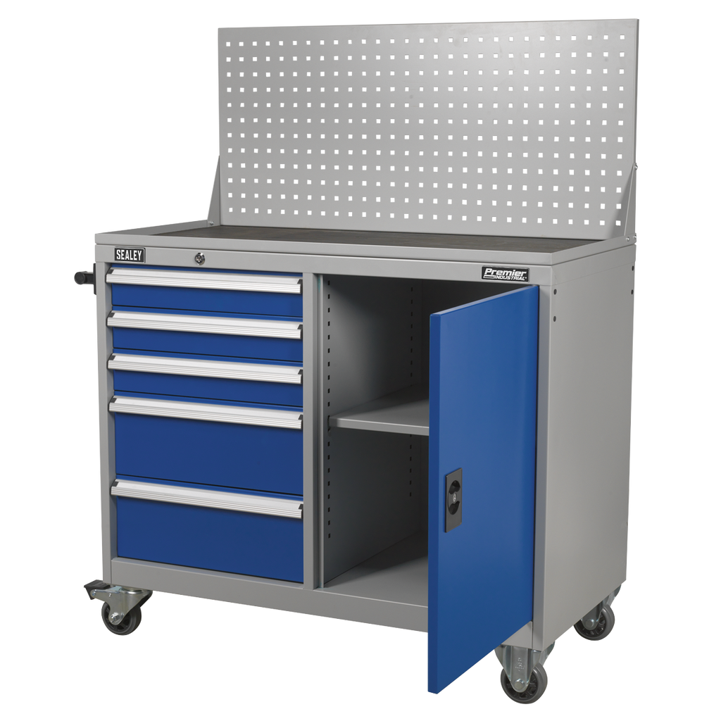 Premier Industrial™ Mobile Workstation with 5 Drawers & 1 Shelf