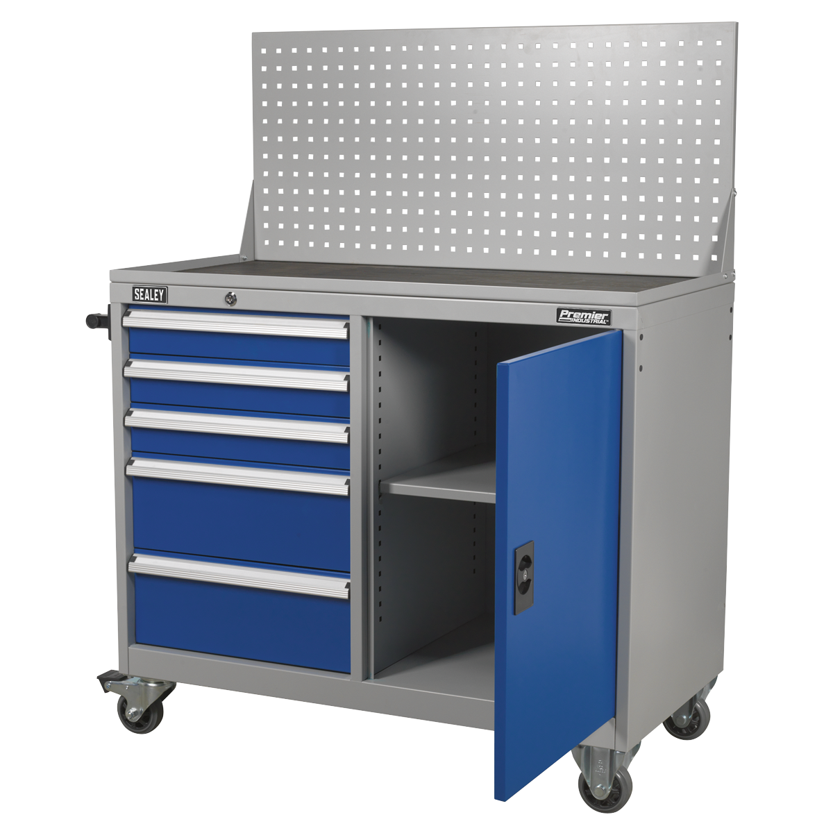 Premier Industrial™ Mobile Workstation with 5 Drawers & 1 Shelf