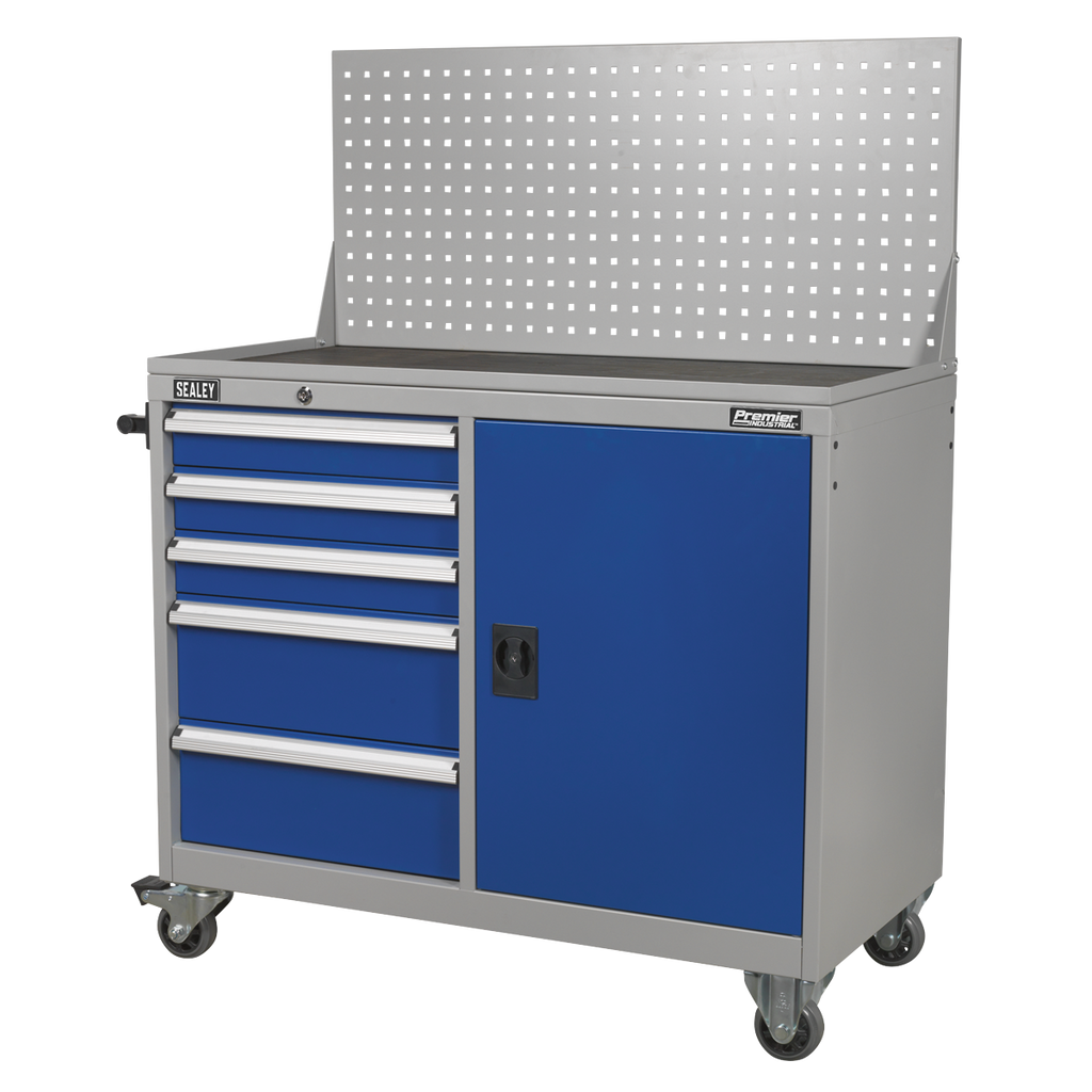 Premier Industrial™ Mobile Workstation with 5 Drawers & 1 Shelf