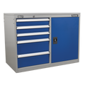 Premier Industrial™ Cabinet/Workstation with 5 Drawers & 1 Shelf