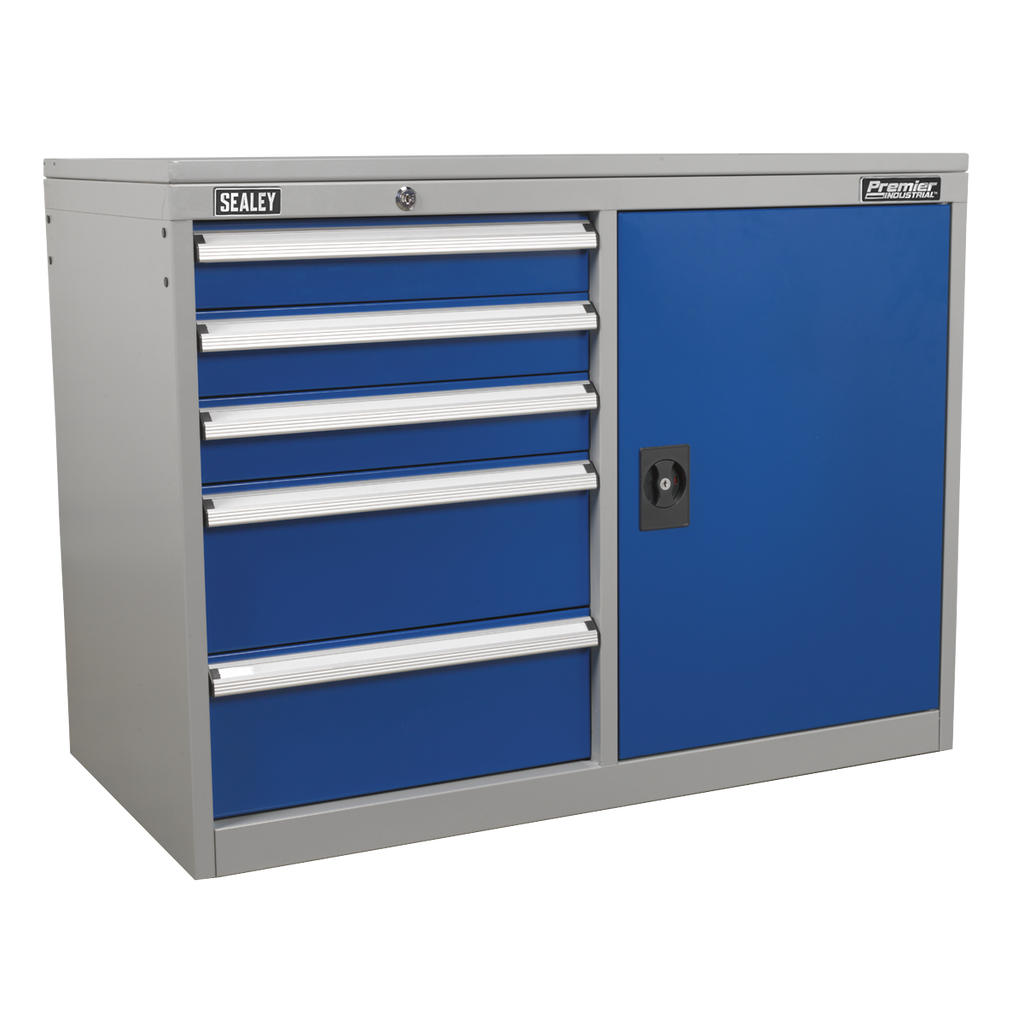 Premier Industrial™ Cabinet/Workstation with 5 Drawers & 1 Shelf