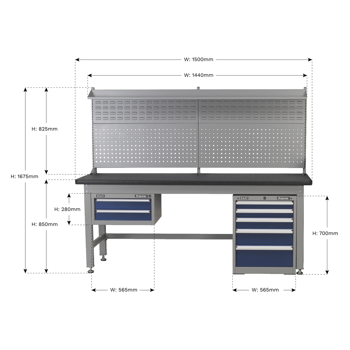 Premier Industrial™ Complete Workstation & Cabinet Combo 1.5m