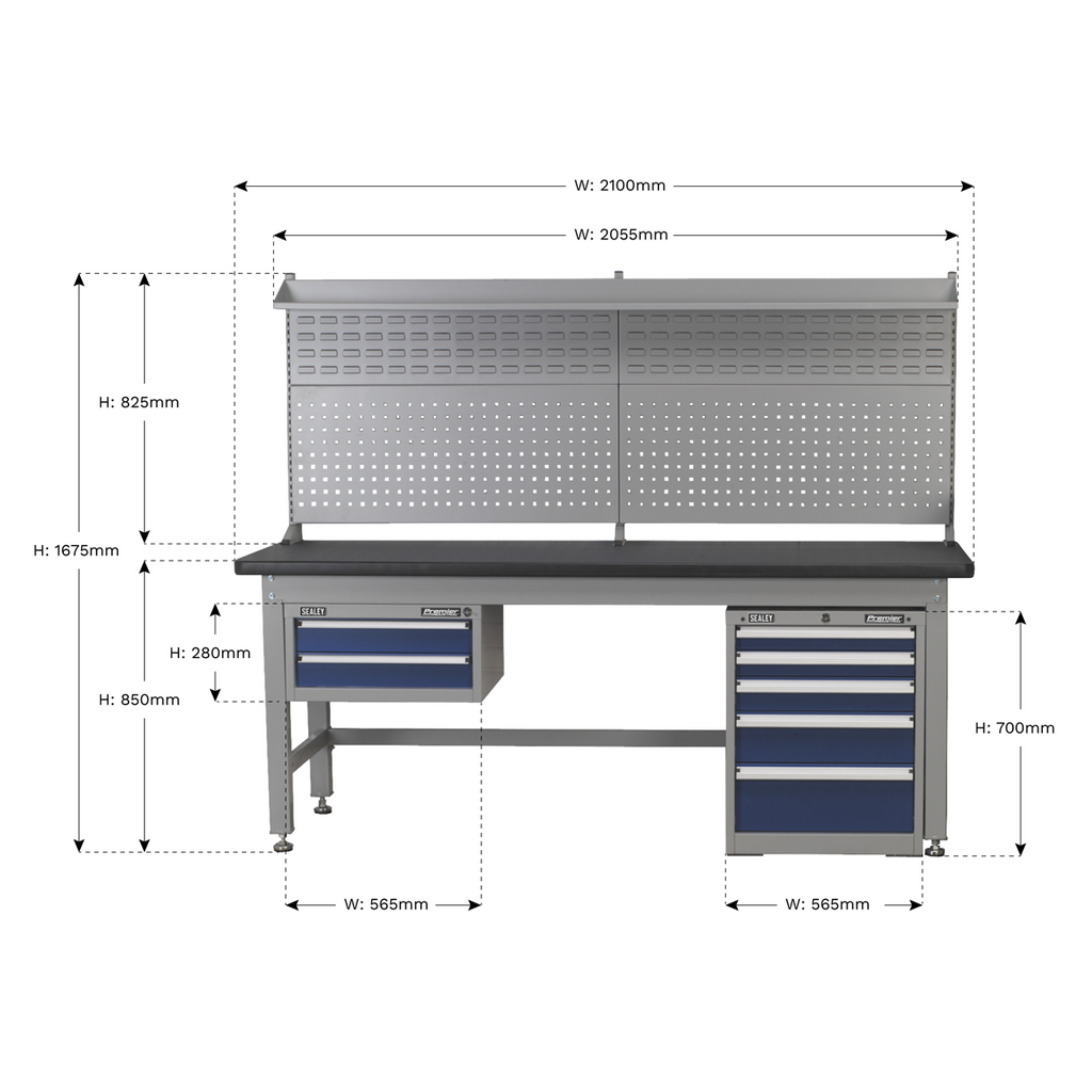 Premier Industrial™ Complete Workstation & Cabinet Combo 2.1m