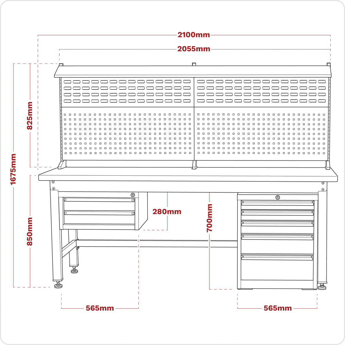 Premier Industrial™ Complete Workstation & Cabinet Combo 2.1m
