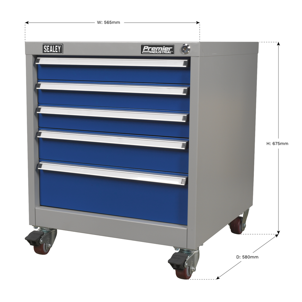 Premier Industrial™ Mobile Industrial Cabinet 5 Drawer