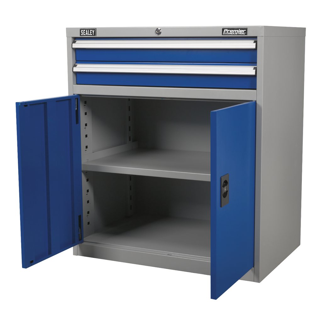 Premier Industrial™ Industrial Cabinet with 2 Drawers & 1 Shelf