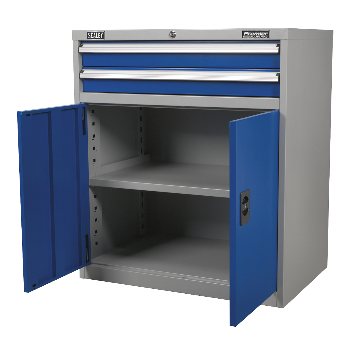 Premier Industrial™ Industrial Cabinet with 2 Drawers & 1 Shelf