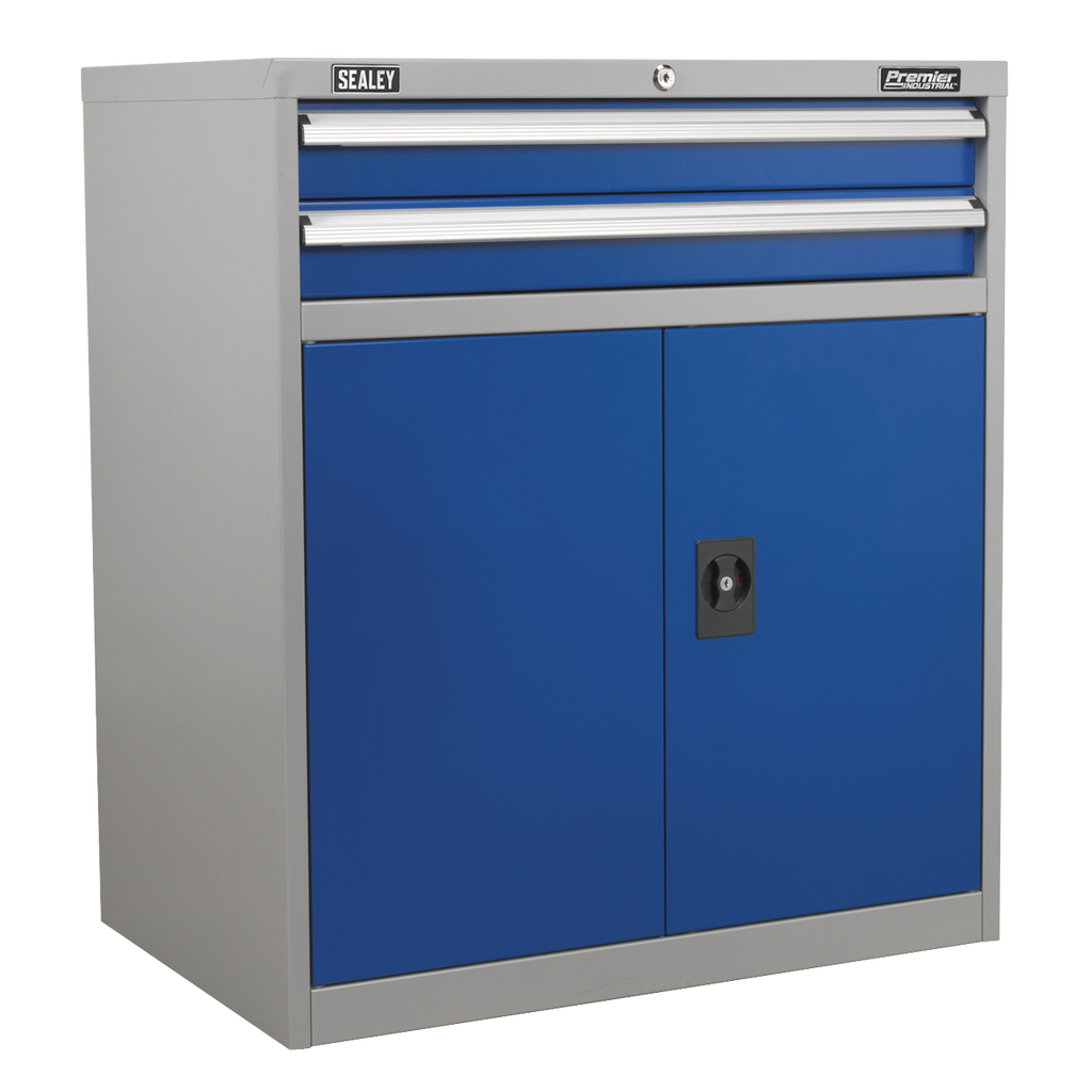 Premier Industrial™ Industrial Cabinet with 2 Drawers & 1 Shelf