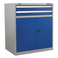 Premier Industrial™ Industrial Cabinet with 2 Drawers & 1 Shelf