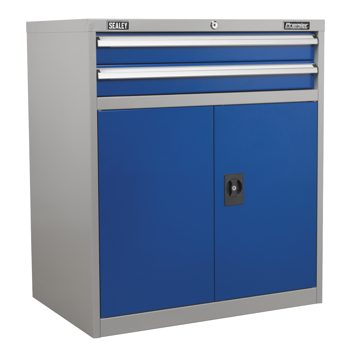 Premier Industrial™ Industrial Cabinet with 2 Drawers & 1 Shelf
