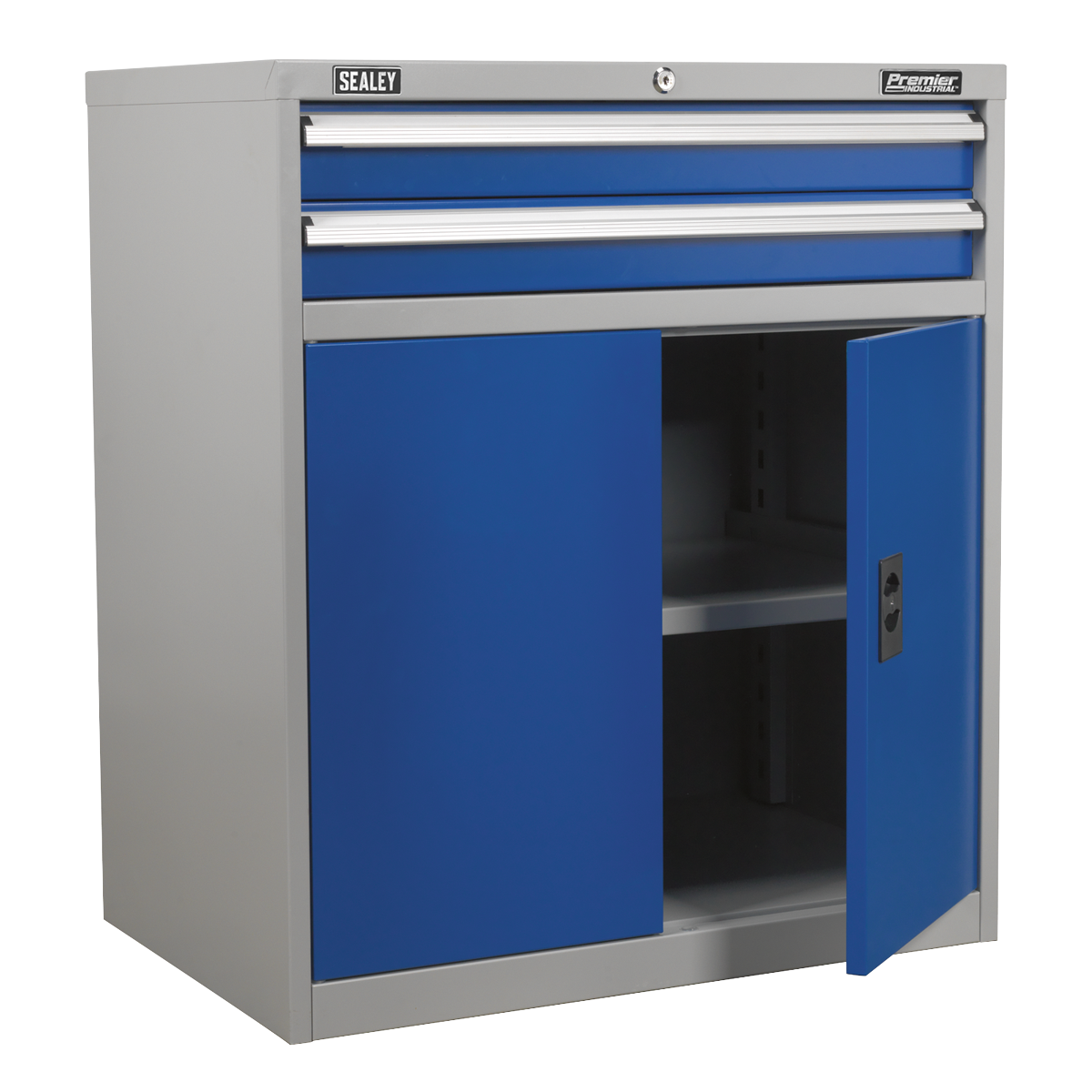 Premier Industrial™ Industrial Cabinet with 2 Drawers & 1 Shelf