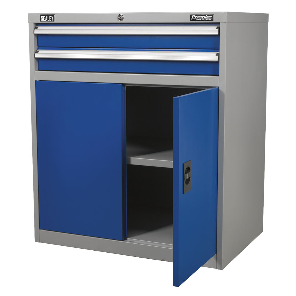 Premier Industrial™ Industrial Cabinet with 2 Drawers & 1 Shelf