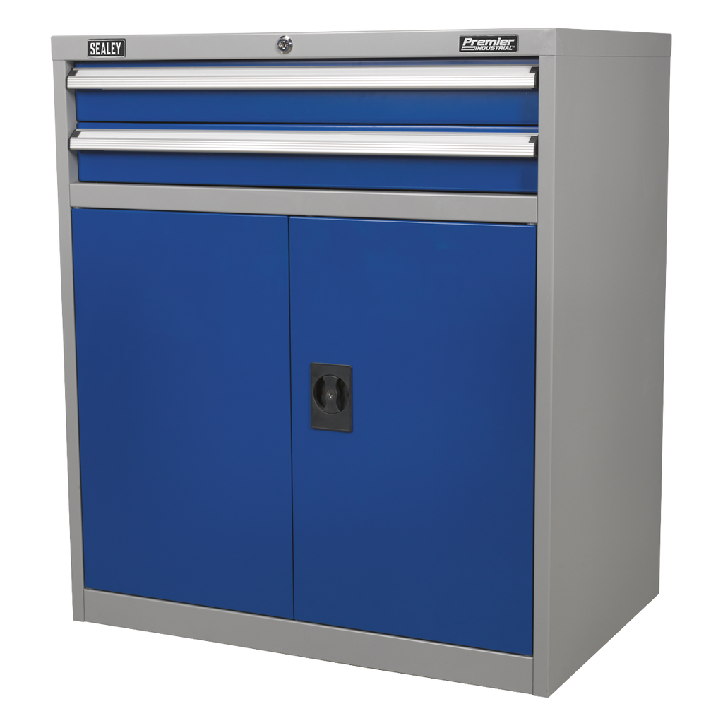 Premier Industrial™ Industrial Cabinet with 2 Drawers & 1 Shelf
