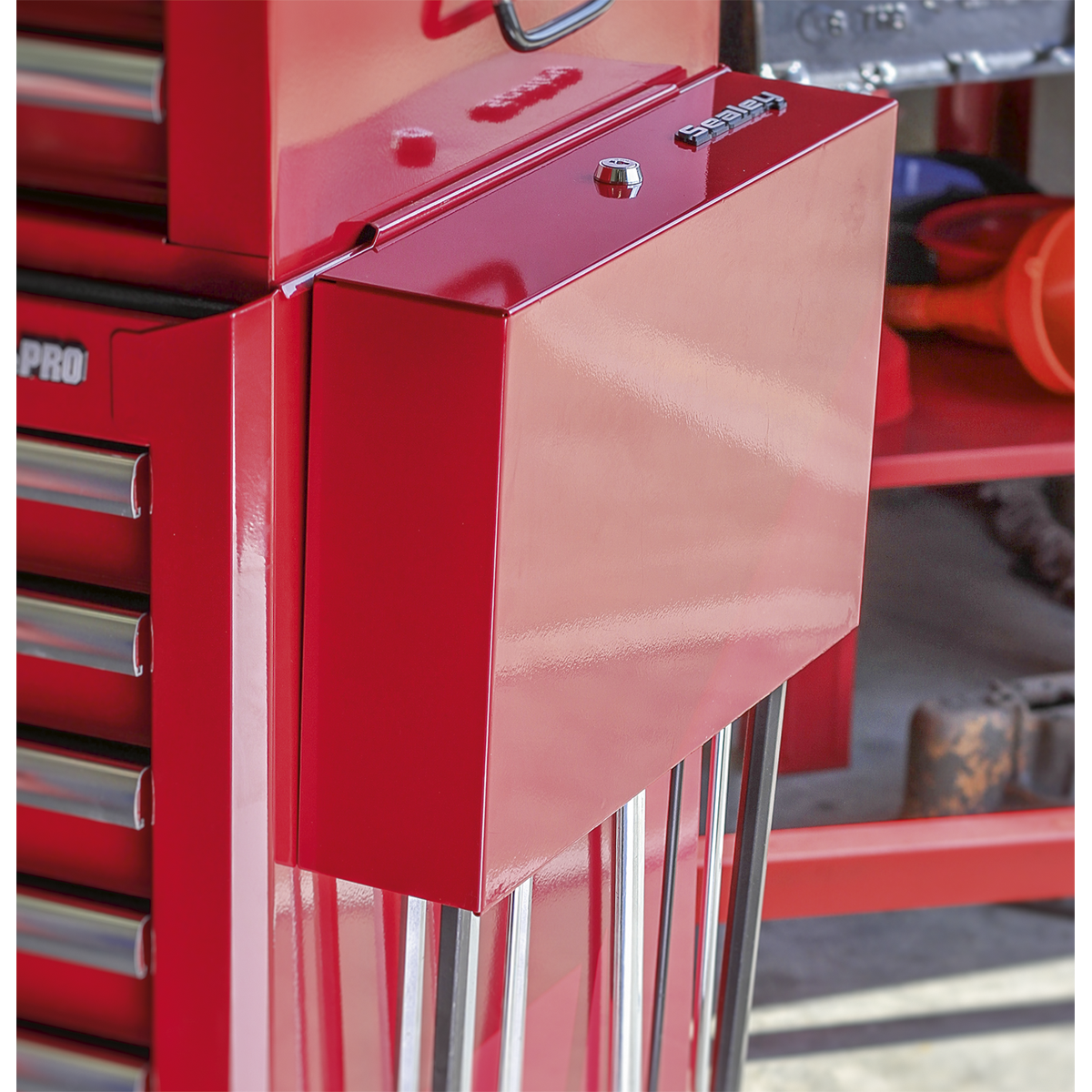 Side Cabinet for Long Handle Tools, Red (APLHT)