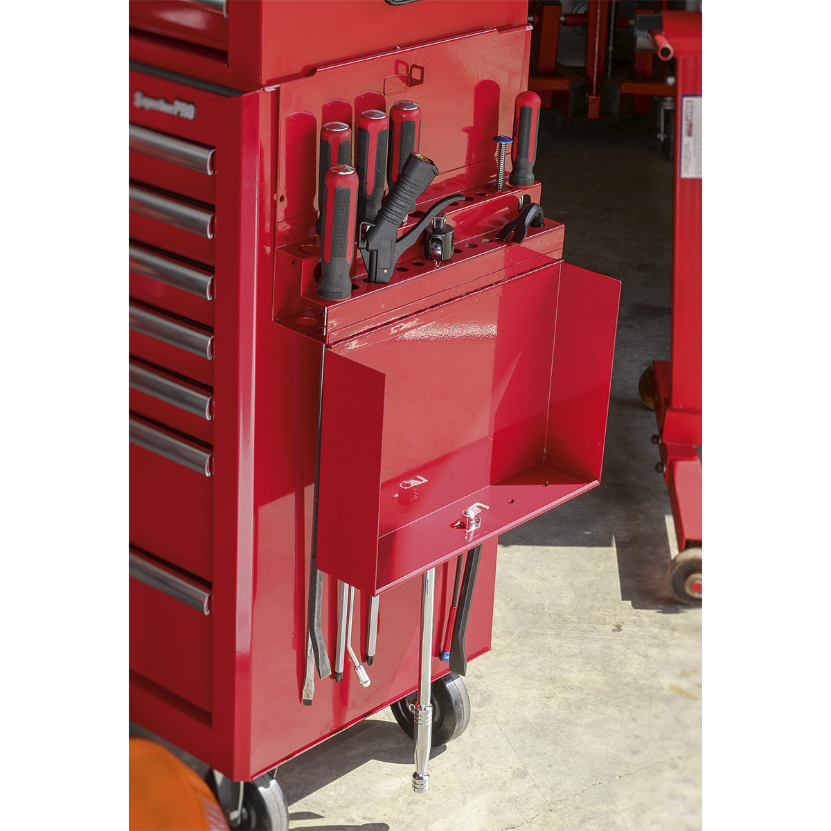 Side Cabinet for Long Handle Tools, Red (APLHT)