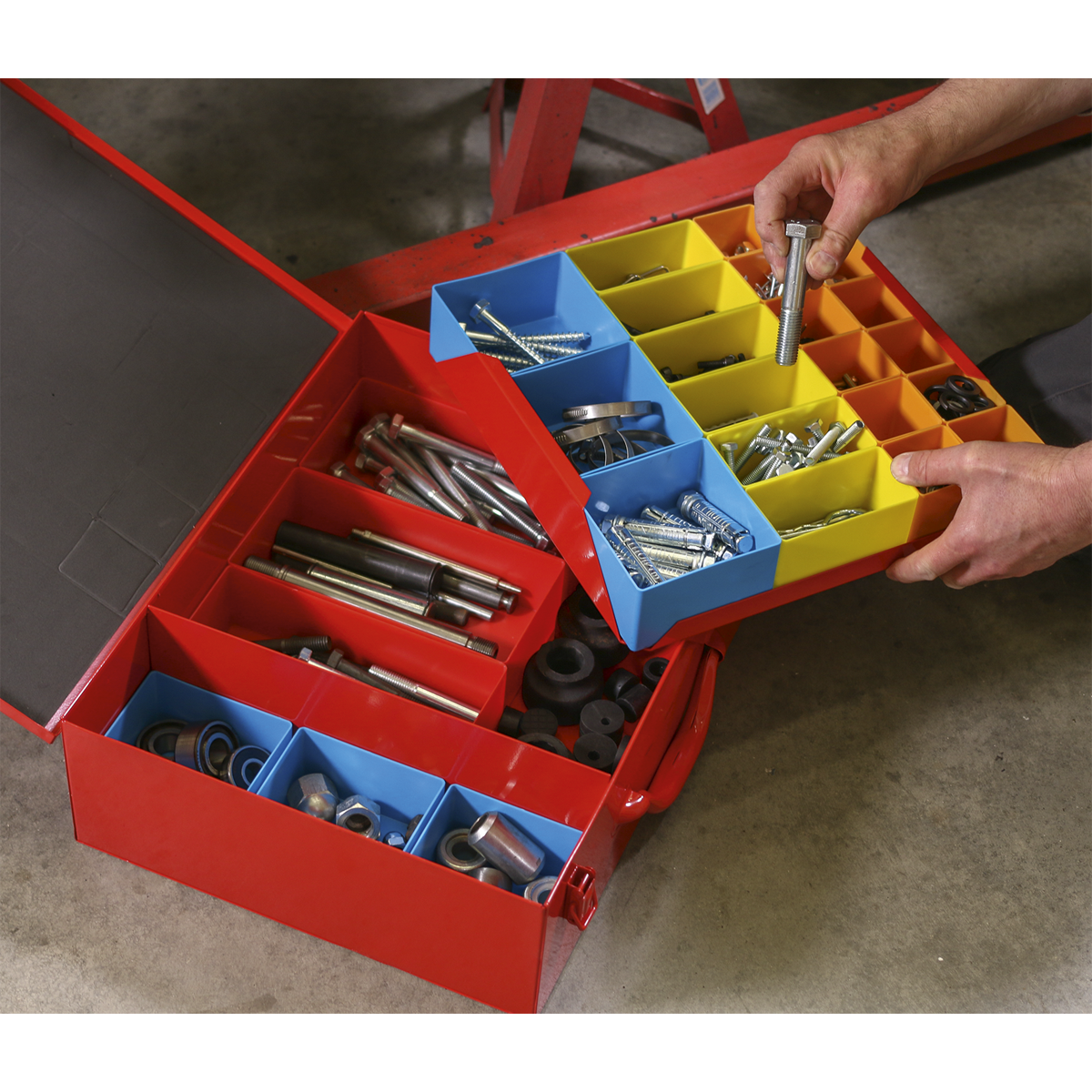 2-Layer Metal Case with 27 Storage Bins (APMC27)