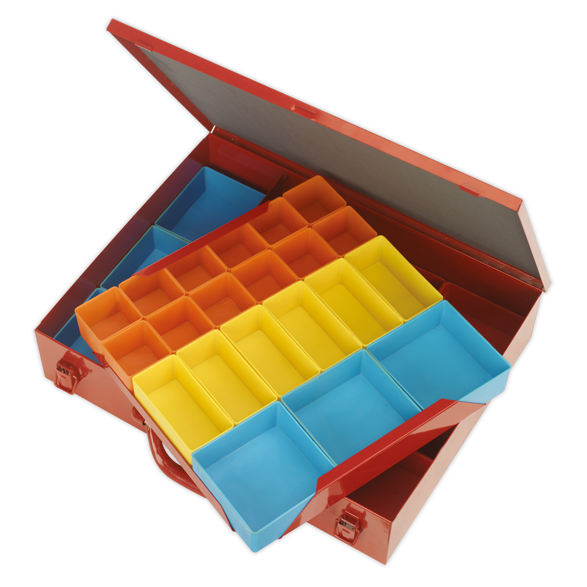 2-Layer Metal Case with 27 Storage Bins