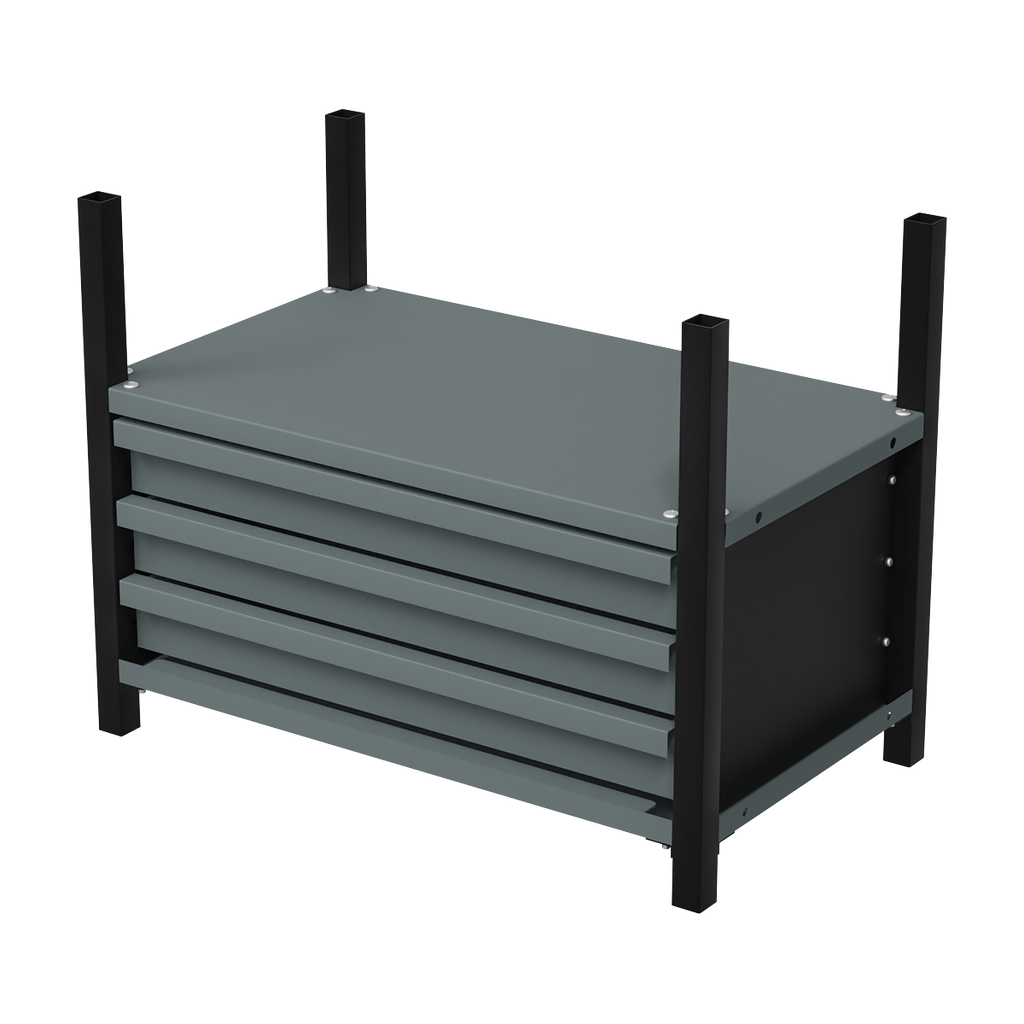 Modular Storage Mid Unit 3 Drawer & 1 Shelf 580mm