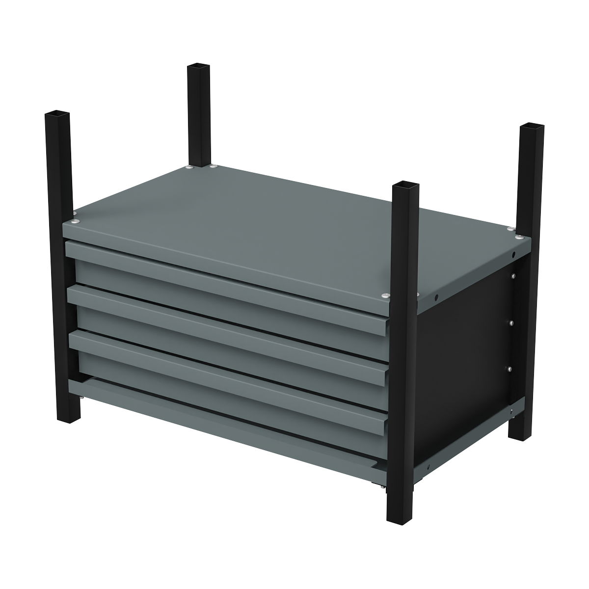 Modular Storage Mid Unit 3 Drawer & 1 Shelf 580mm