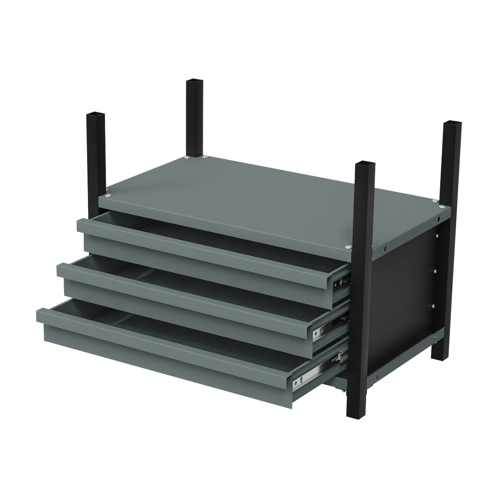 Modular Storage Mid Unit 3 Drawer & 1 Shelf 580mm