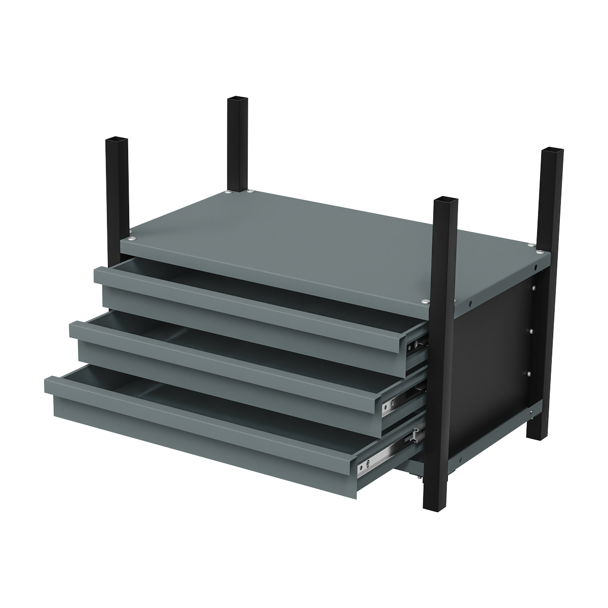 Modular Storage Mid Unit 3 Drawer & 1 Shelf 580mm