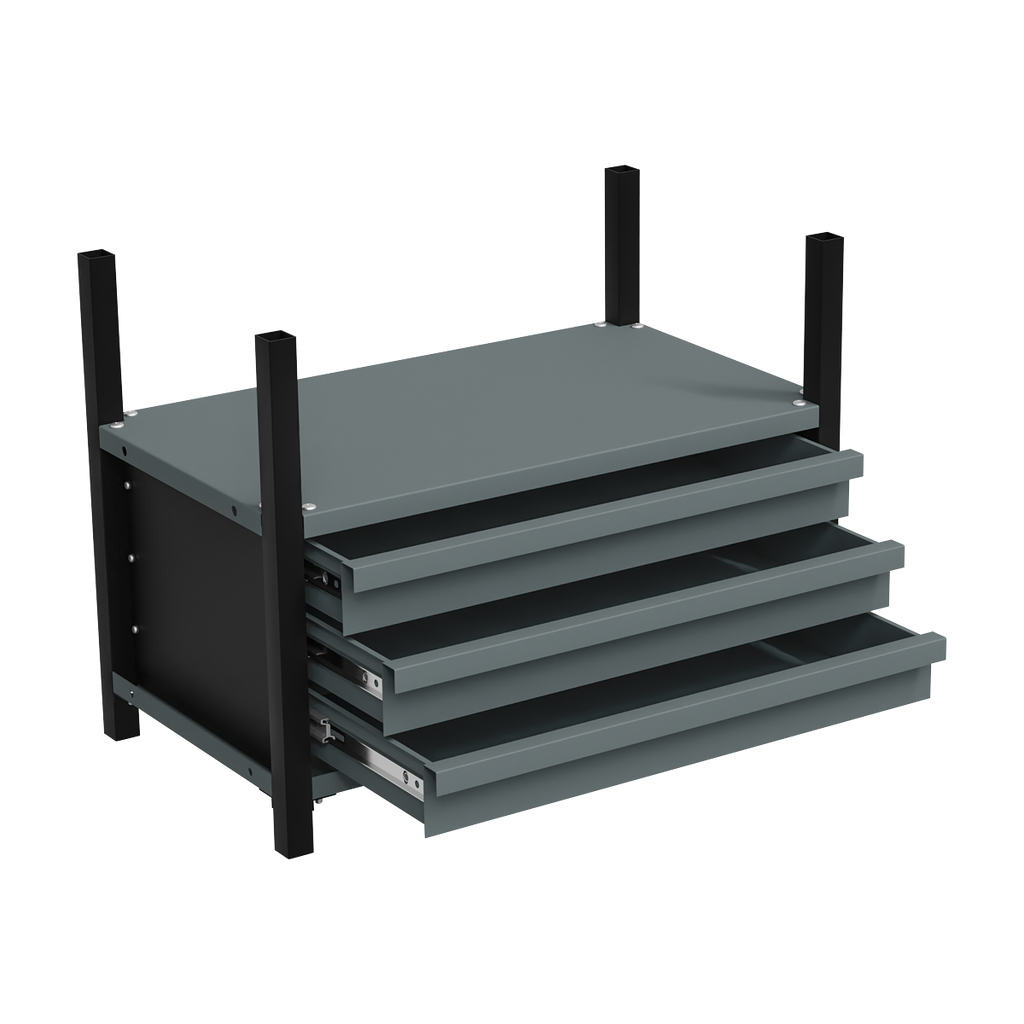 Modular Storage Mid Unit 3 Drawer & 1 Shelf 580mm