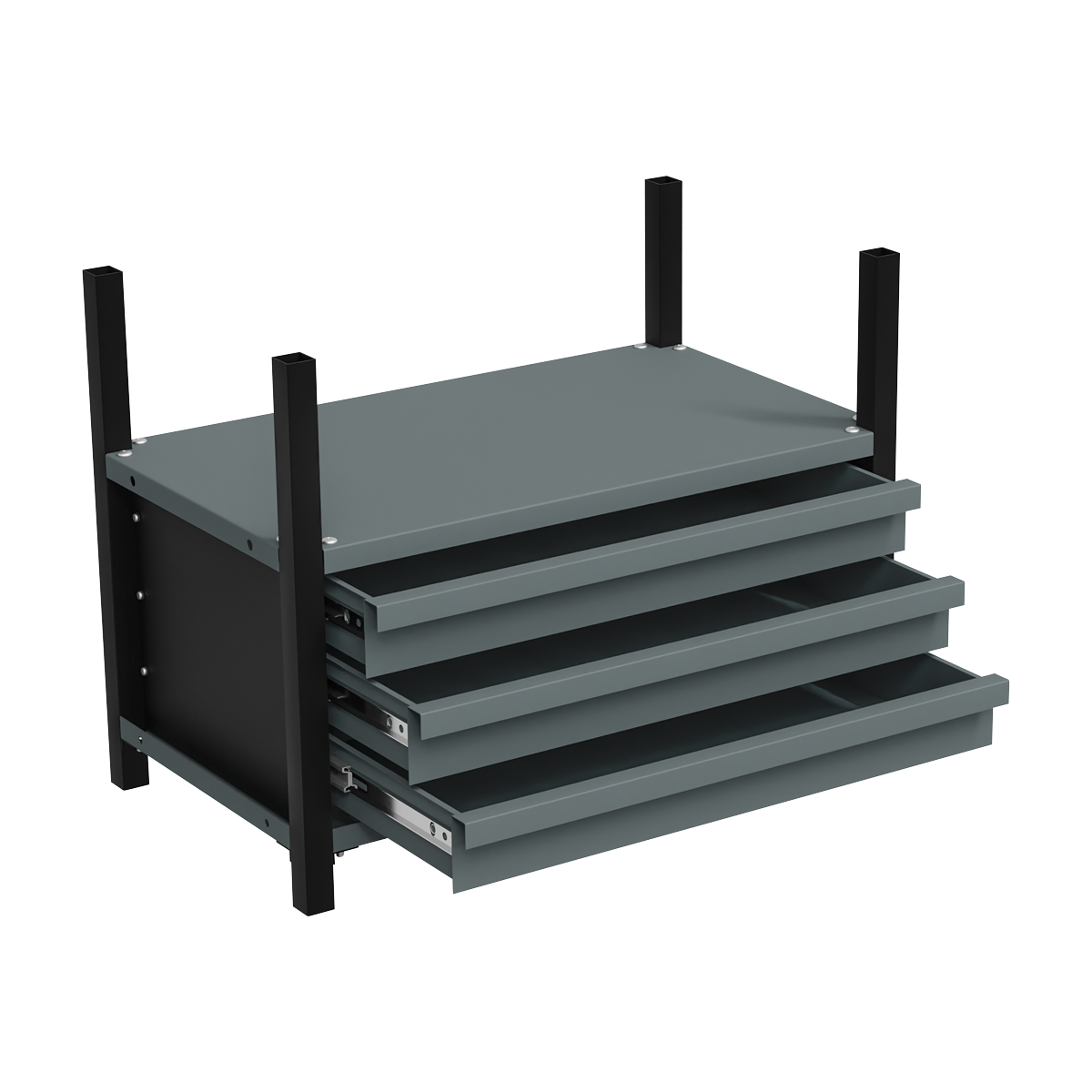 Modular Storage Mid Unit 3 Drawer & 1 Shelf 580mm