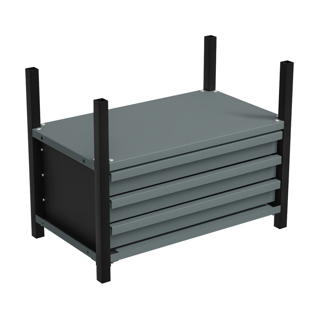 Modular Storage Mid Unit 3 Drawer & 1 Shelf 580mm