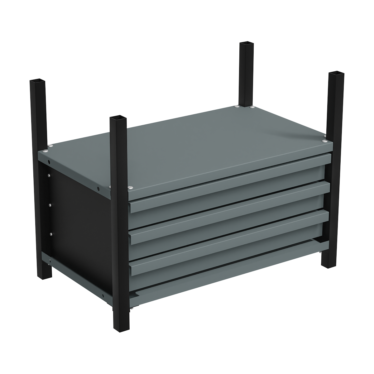 Modular Storage Mid Unit 3 Drawer & 1 Shelf 580mm