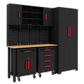 Complete Garage Storage System with 2 Mobile Trolleys