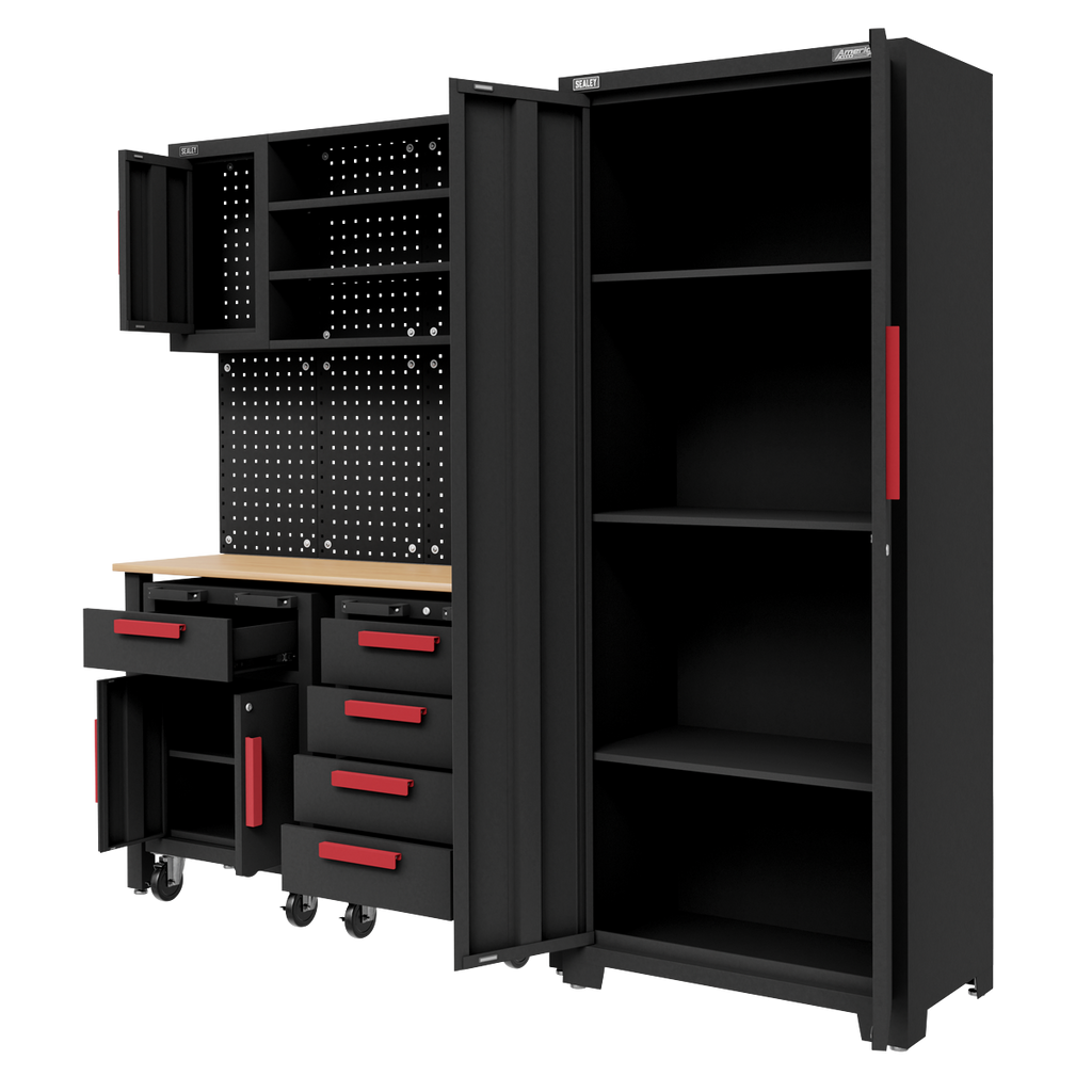 Complete Garage Storage System with 2 Mobile Trolleys
