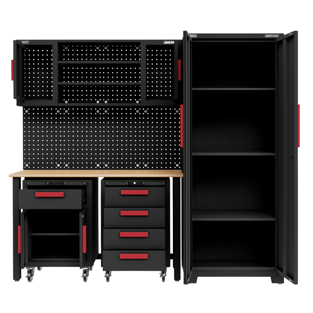 Complete Garage Storage System with 2 Mobile Trolleys