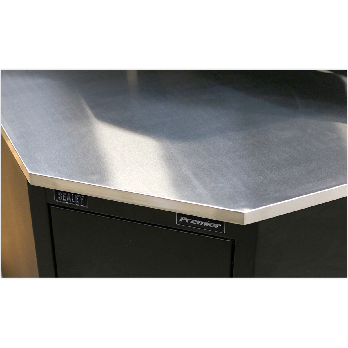Premier™ Stainless Steel Corner Worktop 930mm