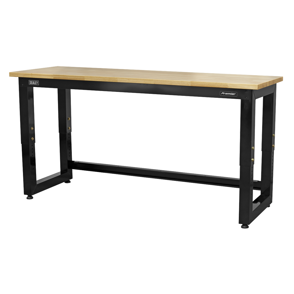 Premier™ Heavy-Duty Steel Adjustable Workbench with Wooden Worktop 1830mm