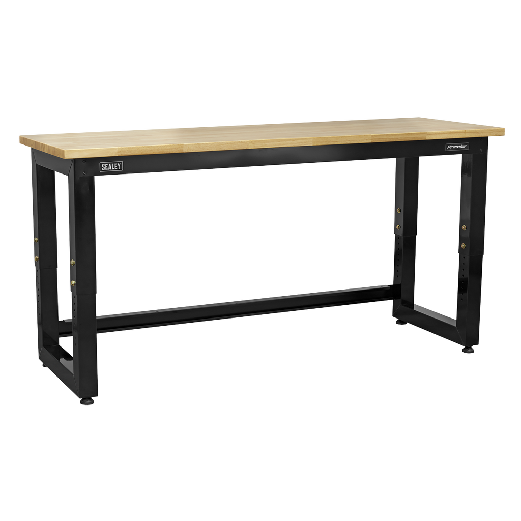 Premier™ Heavy-Duty Steel Adjustable Workbench with Wooden Worktop 1830mm