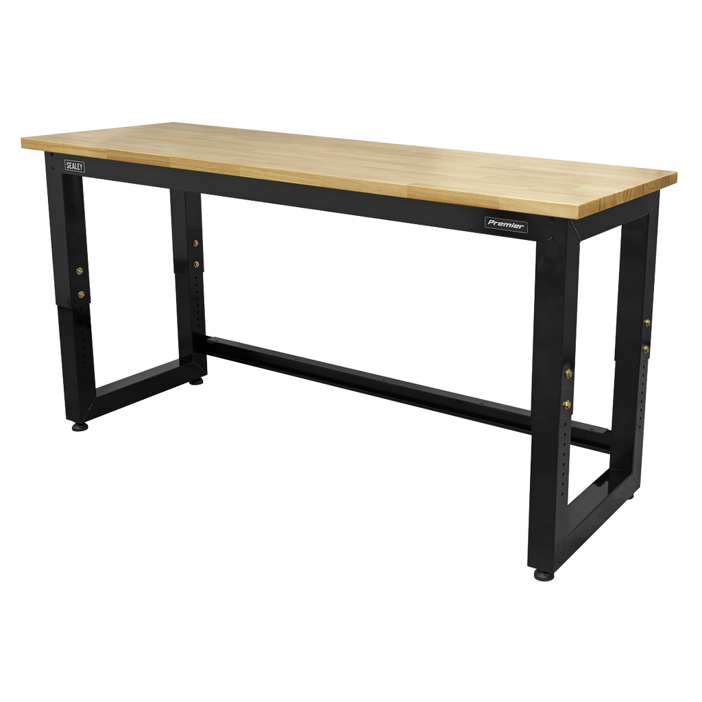 Premier™ Heavy-Duty Steel Adjustable Workbench with Wooden Worktop 1830mm