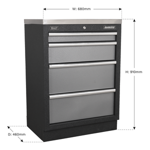 Superline PRO® Modular Cabinet 4 Drawer 680mm
