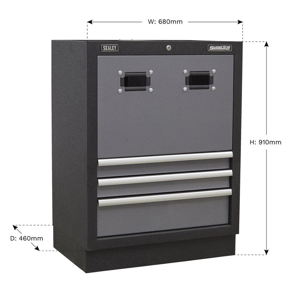 Superline PRO® Modular Reel Cabinet 3 Drawer 680mm