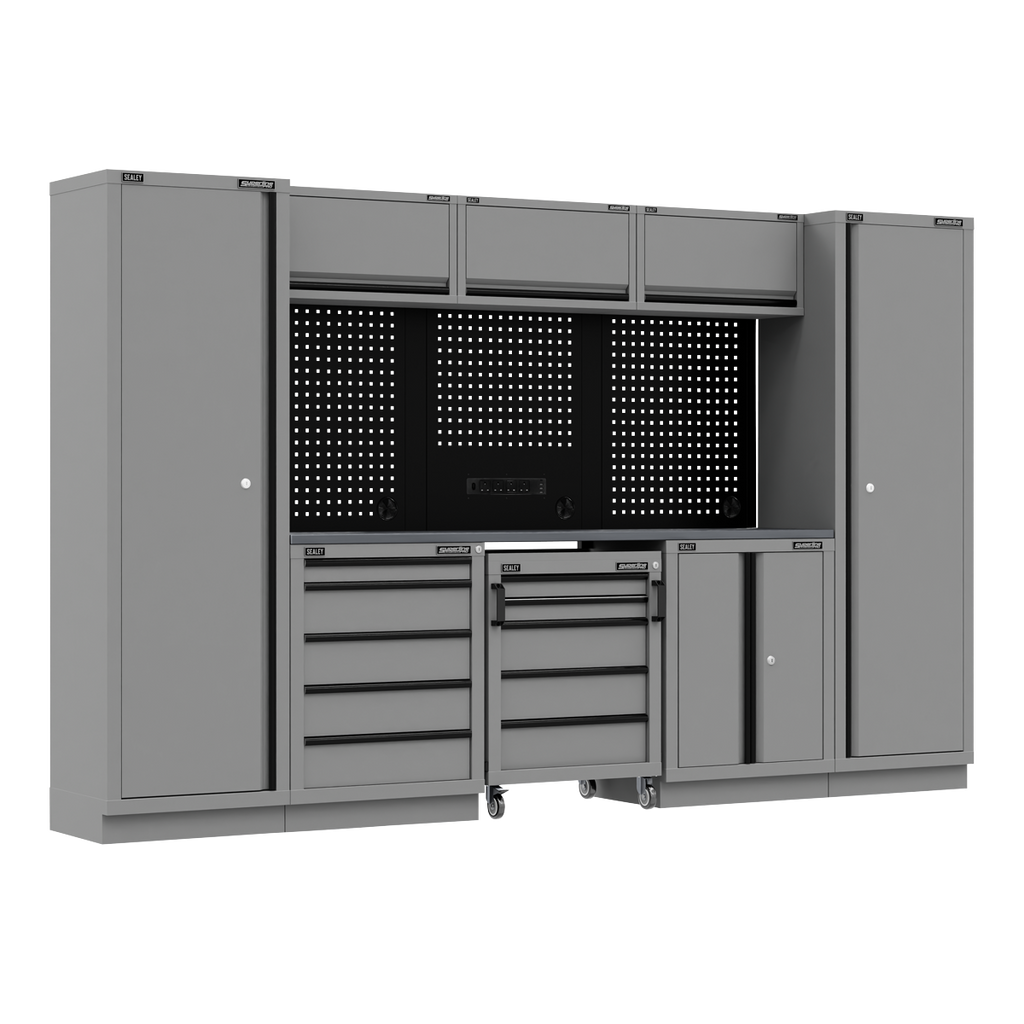 Superline PRO® Black Edition Storage System with Stainless Worktop 3.24m