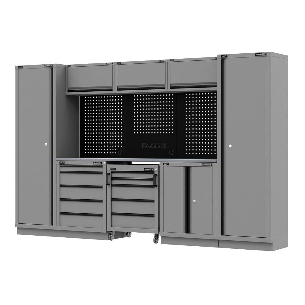 Superline PRO® Black Edition Storage System with Stainless Worktop 3.24m