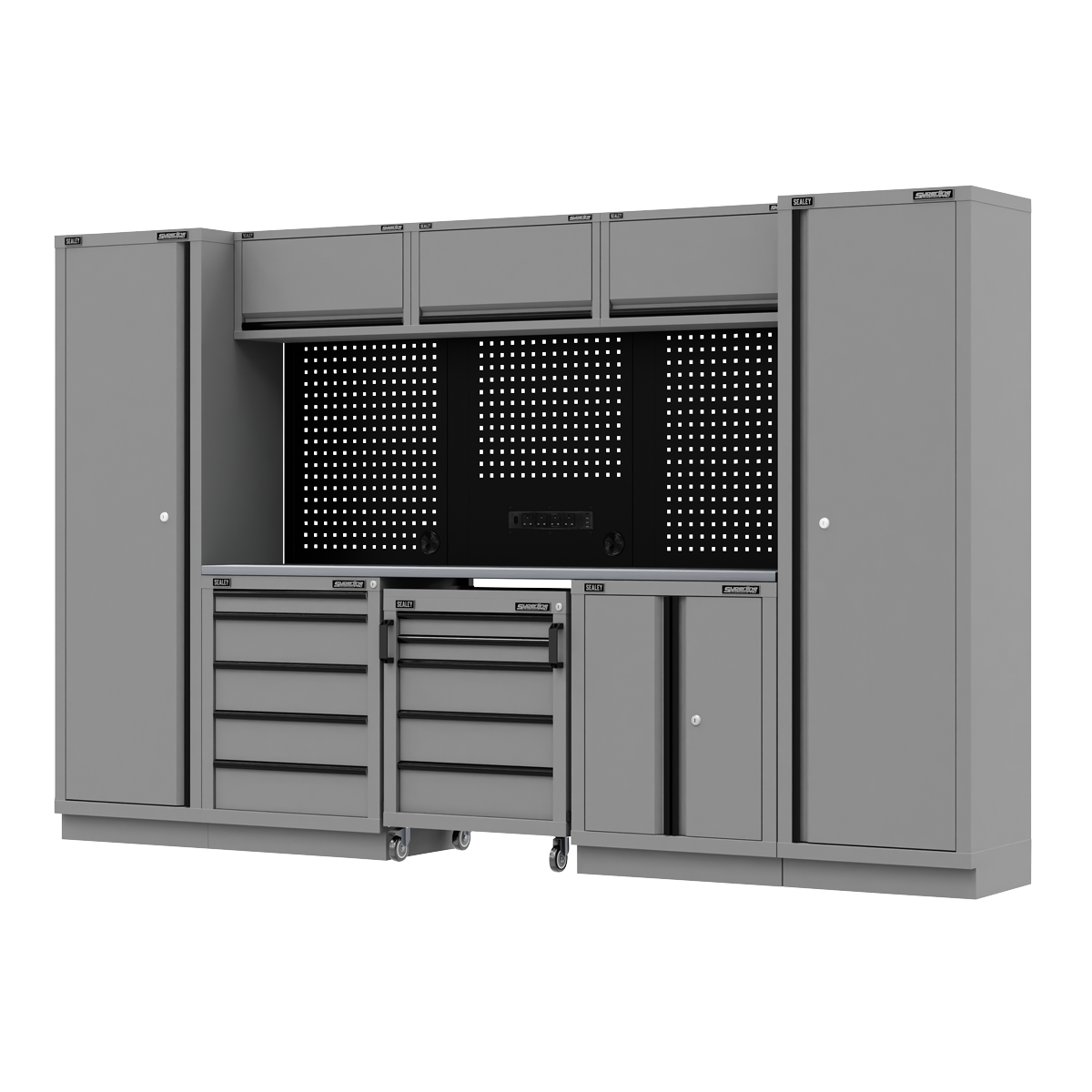 Superline PRO® Black Edition Storage System with Stainless Worktop 3.24m