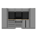 Superline PRO® Black Edition Storage System with Rubber Wood Worktop 3.24m